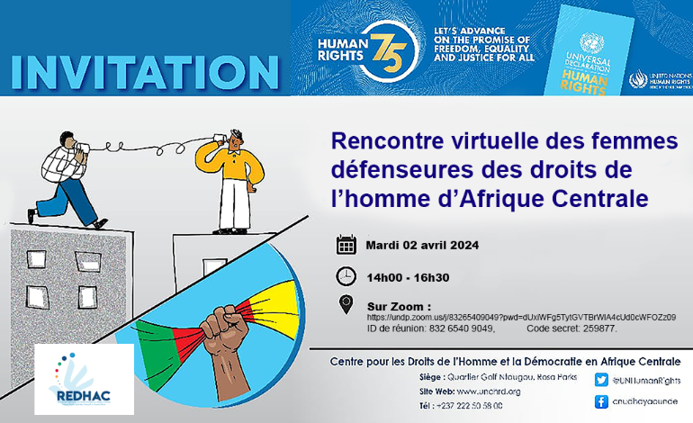 Réunion virtuelle des Femmes Défenseures des droits de l'homme d'Afrique Centrale